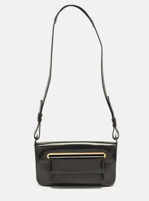 Givenchy Black Patent Leather Flap Bag