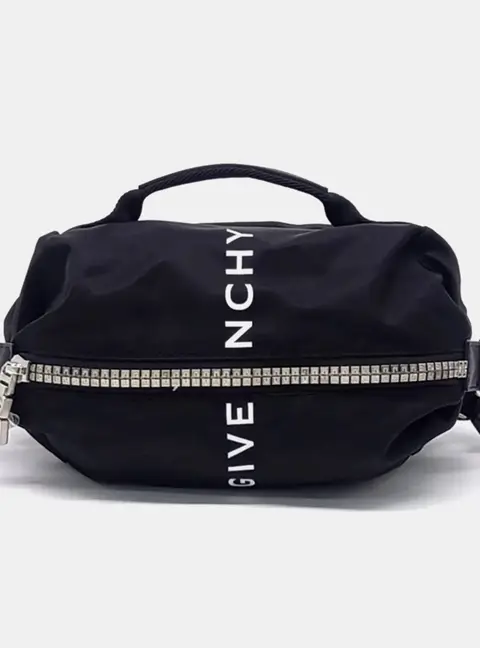 Givenchy Black Nylon G Zipper Trek Belt Bag