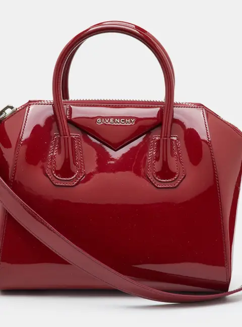 Givenchy Antigona Small Dark Red Patent Leather Satchel