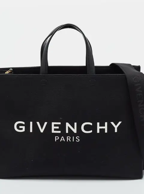 Givenchy G Medium Black/White Canvas and Leather Tote