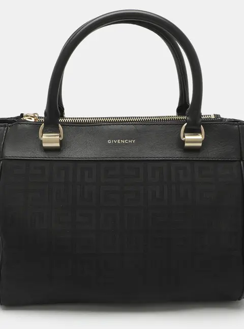 Givenchy Double Zip Medium Black Leather and Nylon Tote