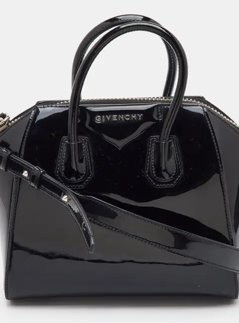 Givenchy Antigona Small Black Patent Leather Satchel