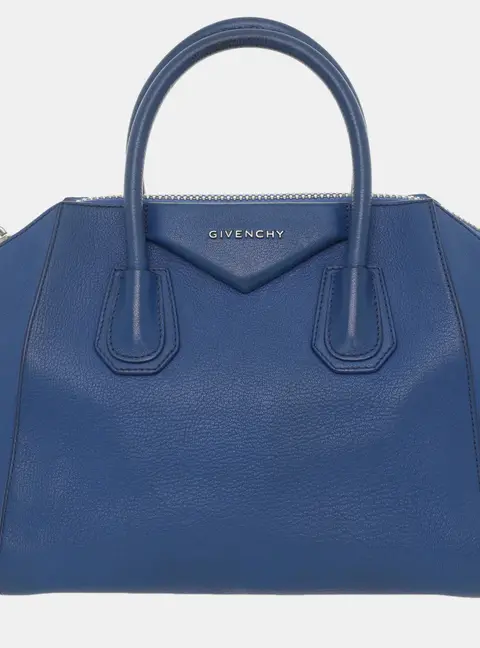 Givenchy Antigona Small Blue Leather Top Handle Bag