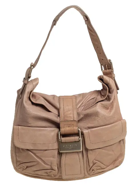 Givenchy Beige Leather Front Pocket Hobo