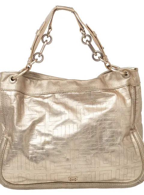 Givenchy Gold Monogram  Leather Hobo