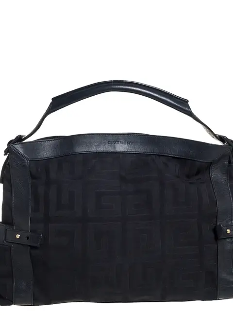 Givenchy Black Signature Canvas and Leather Satchel