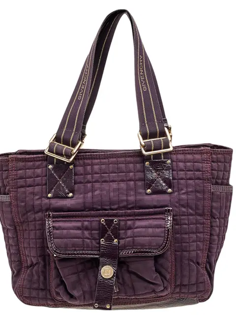 Givenchy Purple Signature Fabric And Patent Leather Tote