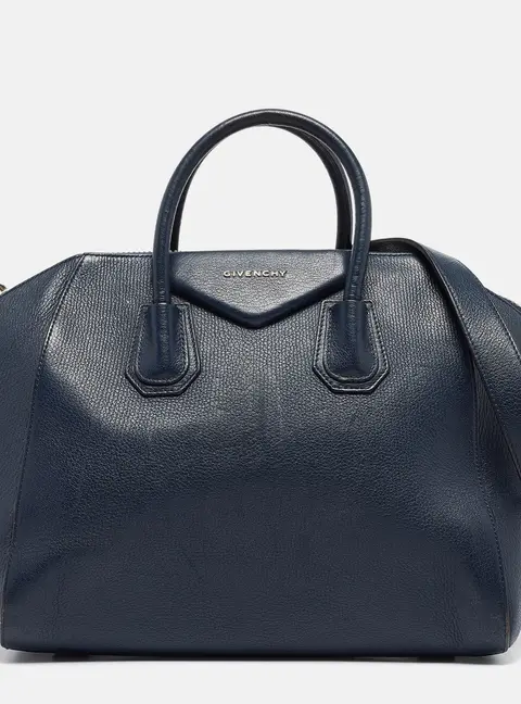 Givenchy Navy Blue Leather Medium Antigona Satchel