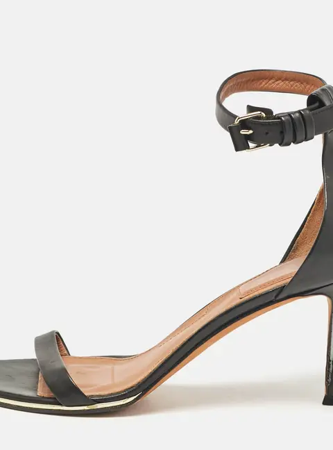 Givenchy Black Leather Nadia Ankle Strap Sandals Size 41