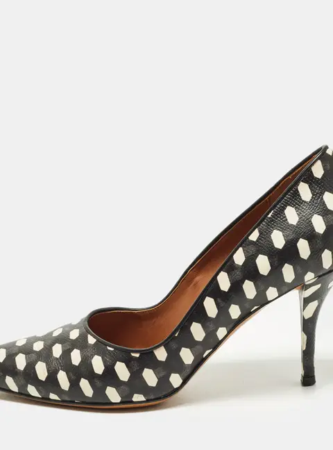 Givenchy Polka Dot Size 36.5 Black/Cream Leather Pumps