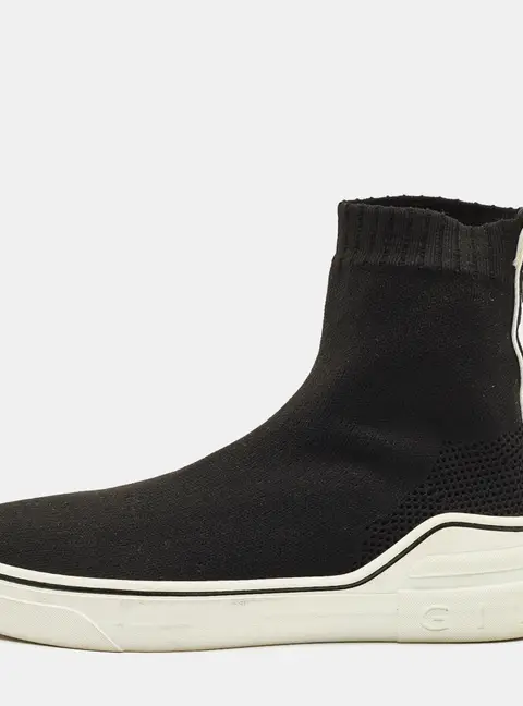 Givenchy George V Size 38 Black Knit Fabric Slip On Sneakers