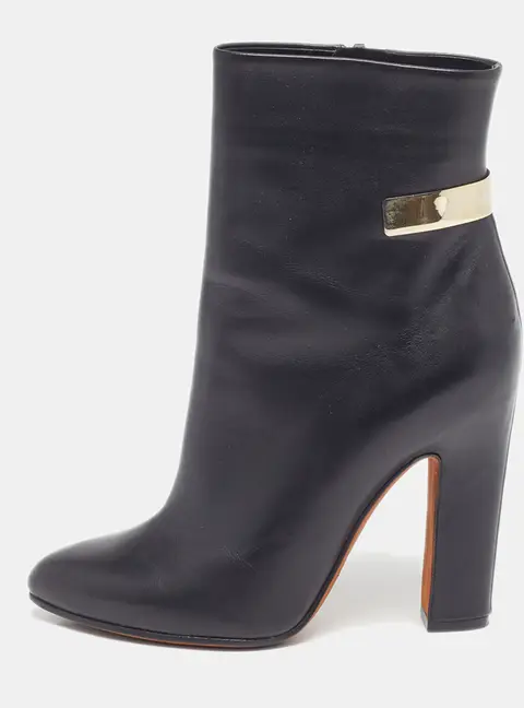 Givenchy Detailing Size 36 Black Leather Ankle Length Boots