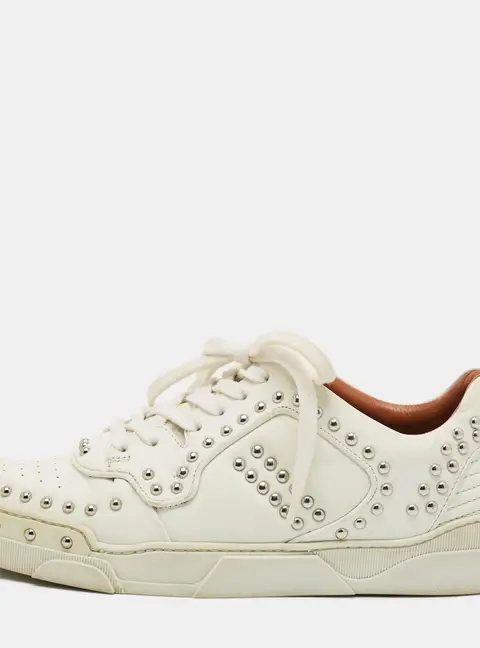 Givenchy Studded Tyson Size 38 White Leather Low Top Sneakers