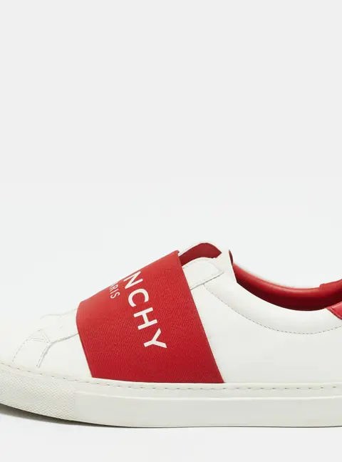 Givenchy Urban Street Size 38.5 White/Red Leather Low Top Sneakers