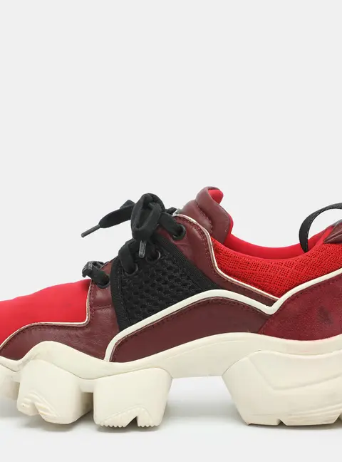Givenchy Jaw Size 37 Red Leather and Neoprene Low Top Sneakers