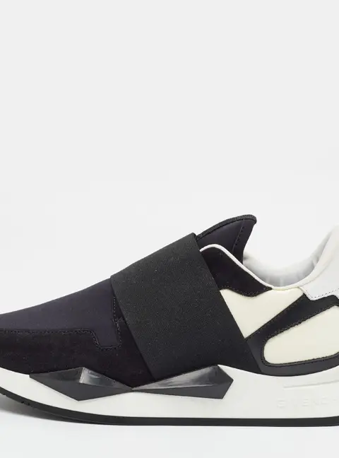 Givenchy Paneled Size 37 Black/White Neoprene and Suede Sneakers
