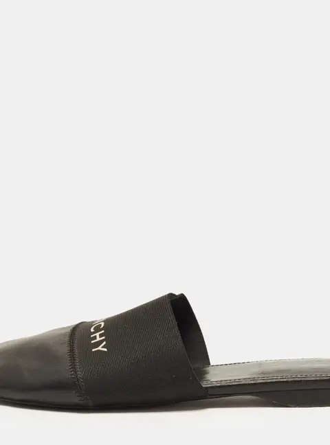 Givenchy Bedford Size 36 Black Leather Flat Sandals