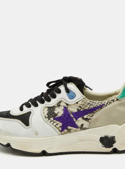 Golden Goose Running Sole Size 39 Multicolor Leather and Suede Low Top Sneakers