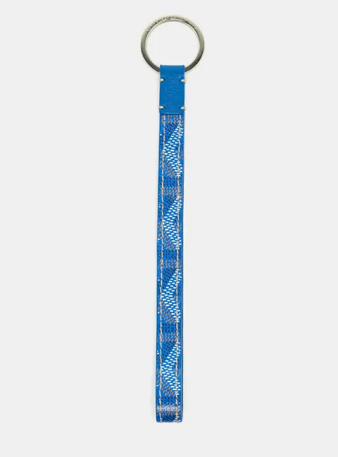 Goyard Sesame Key Ring Blue Goyardine Coated Canvas and Leather