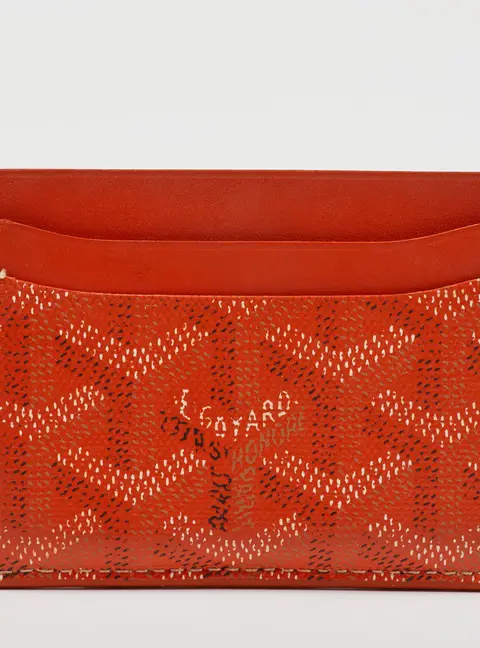 Goyard Orange Goyardine Coated Canvas and Leather Saint Sulpice Card Holder