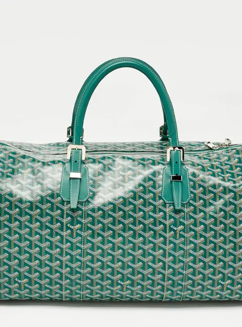 Goyard Green Goyardine Coated Canvas and Leather Boston 50 Bag