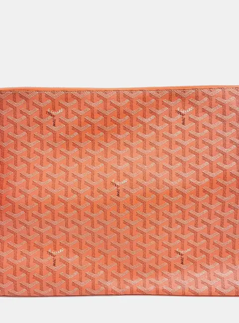Goyard Senat GM Orange Coated Canvas Pouch Bag