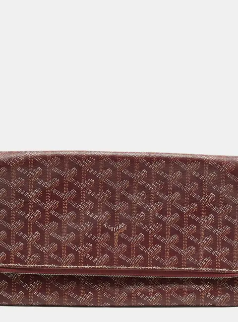 Goyard Sainte Marie Burgundy Goyardine Coated Canvas Clutch