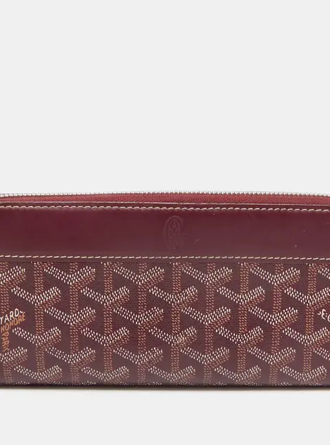 Goyard Matignon GM Burgundy Goyardine Coated Canvas Wallet