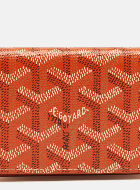 Goyard Malesherbes Orange Goyardine Coated Canvas Card Holder