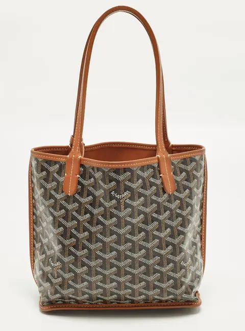 Goyard Anjou Mini Brown Goyardine Coated Canvas Tote