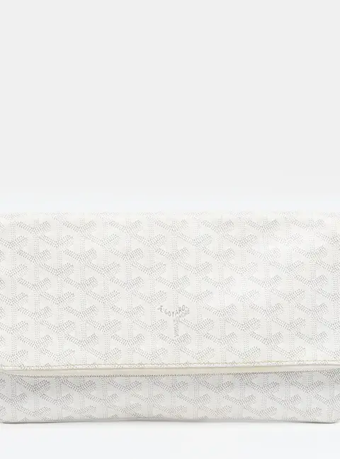 Goyard Saint Marie White Goyardine Coated Canvas Clutch