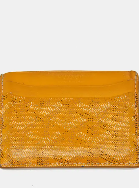 Goyard Saint Sulpice Yellow Goyardine Coated Canvas and Leather Card Holder