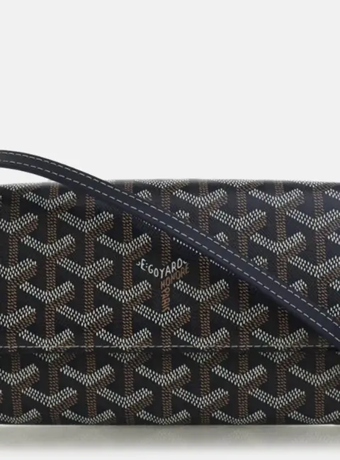 Goyard Varenne Continental Wallet PM Black Goyardine Canvas Wallet Bag
