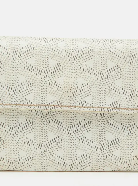 Goyard Ine White Goyardine Coated Canvas Card Holder