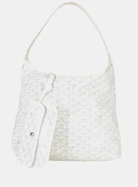 Goyard Boheme Hobo White Goyardine Canvas Hobo Bag
