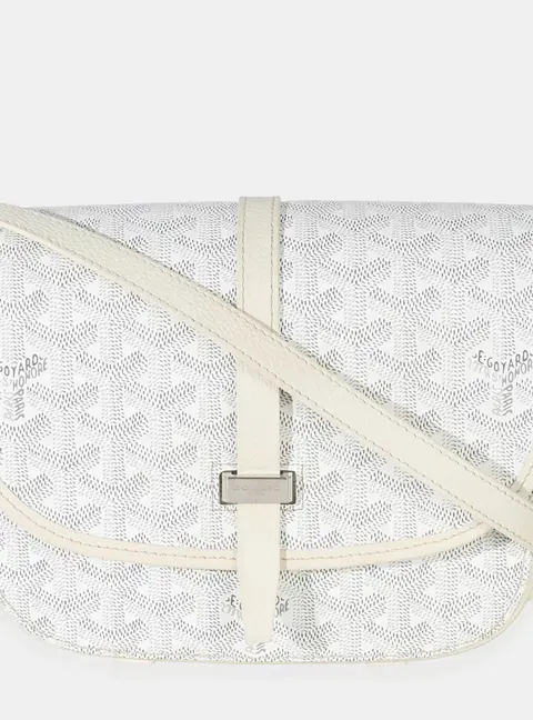 Goyard Belvedere II PM White Goyardine Canvas Leather Shoulder Bag