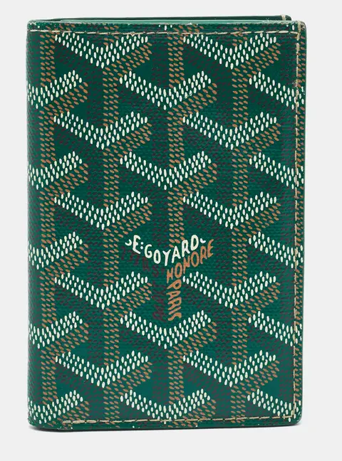 Goyard Saint Pierre Green Goyardine Coated Canvas Card Holder