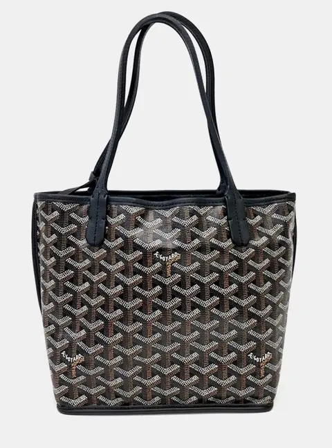 Goyard Black Coated Canvas Black Mini Anjou Bag