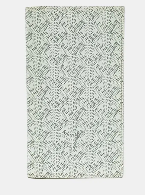 Goyard Saint Roche Cream/Green Canvas Long Wallet