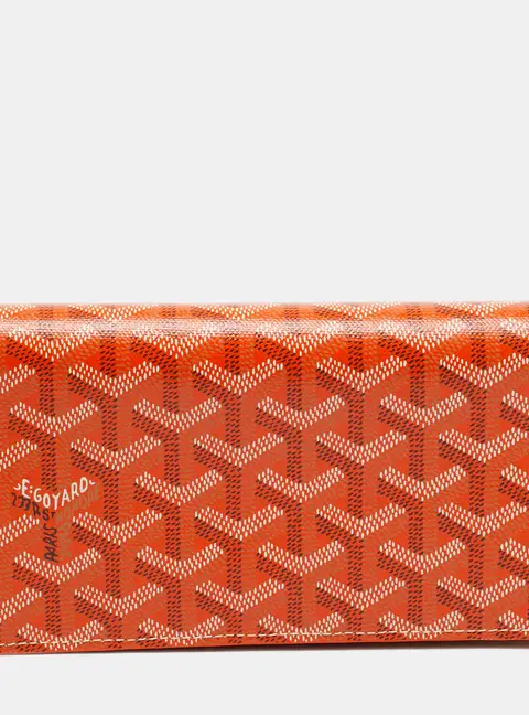 Goyard Richelieu Orange Goyardine Coated Canvas and Leather Long Wallet