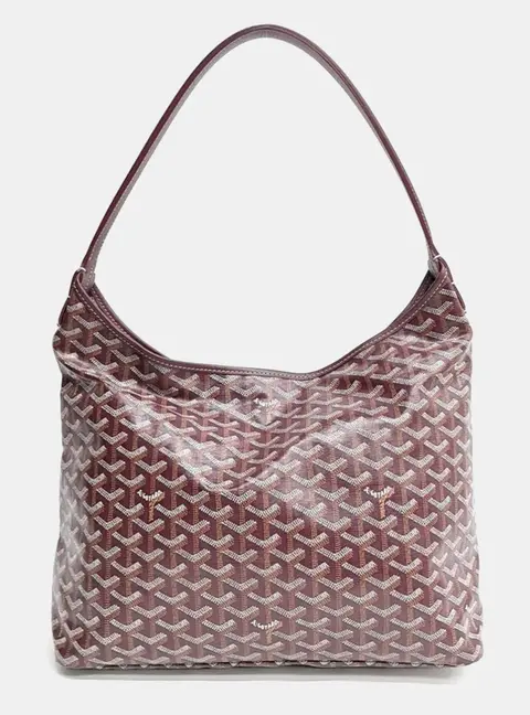 Goyard Boheme PM Burgundy Goyardine Canvas Hobo Bag