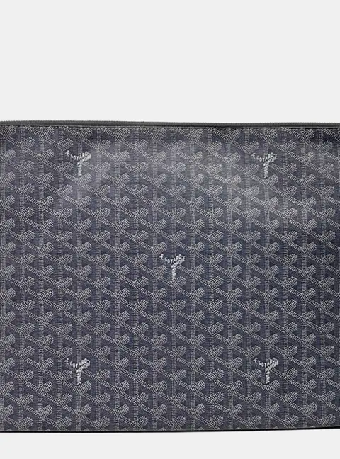 Goyard Senat GM Grey Goyardine Canvas Pouch Bag