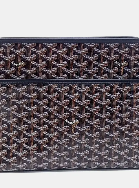 Goyard Juvance GM Black Goyardine Coated Canvas Briefcase Bag