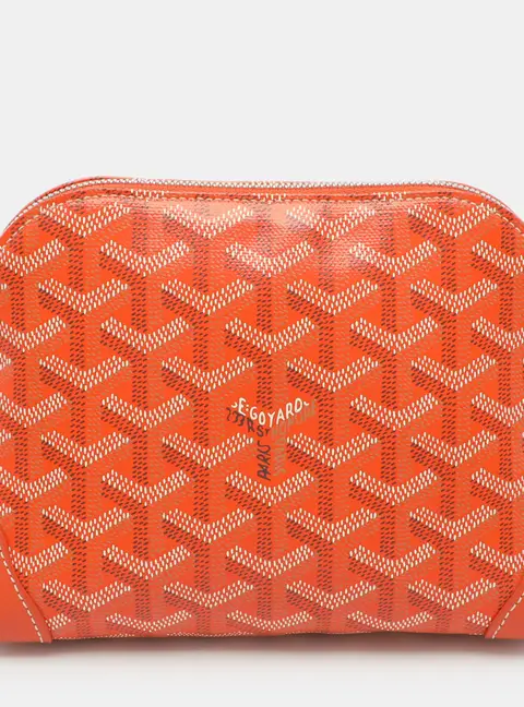 Goyard Vendome Orange Goyardine Coated Canvas Pouch