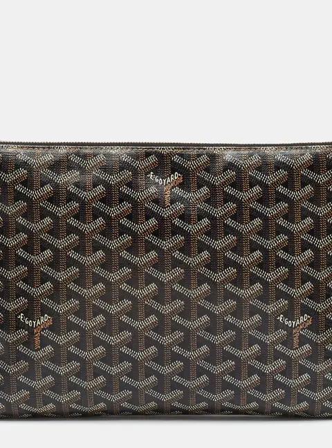 Goyard Senat MM Brown Goyardine Coated Canvas Clutch
