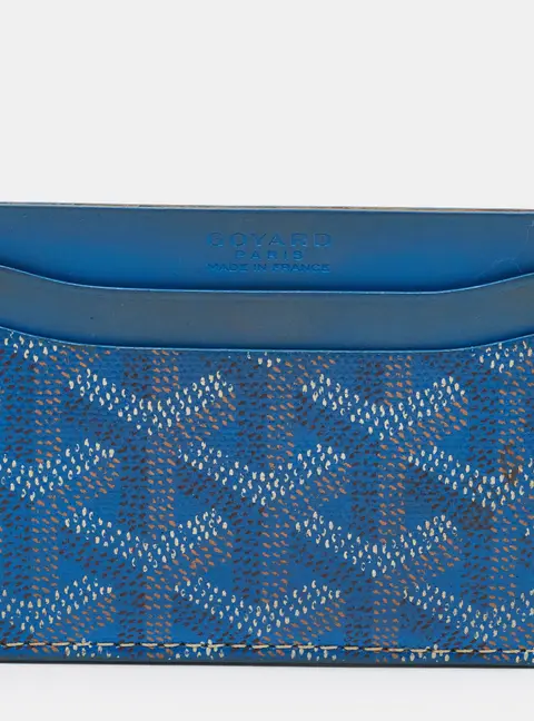 Goyard Saint Sulpice Blue Goyardine Coated Canvas and Leather Card Holder