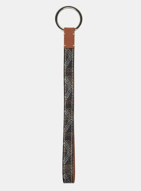 Goyard Sesame Key Ring Brown Goyardine Coated Canvas and Leather