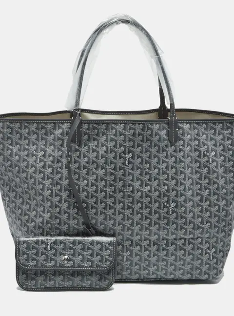 Goyard Grey Goyardine Coated Canvas and Leather Saint Louis GM Tote