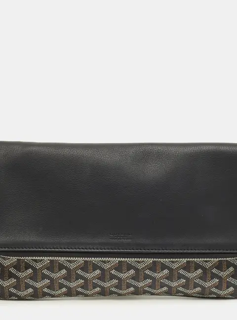 Goyard Black Goyardine Coated Canvas and Leather Sainte Marie MM Clutch
