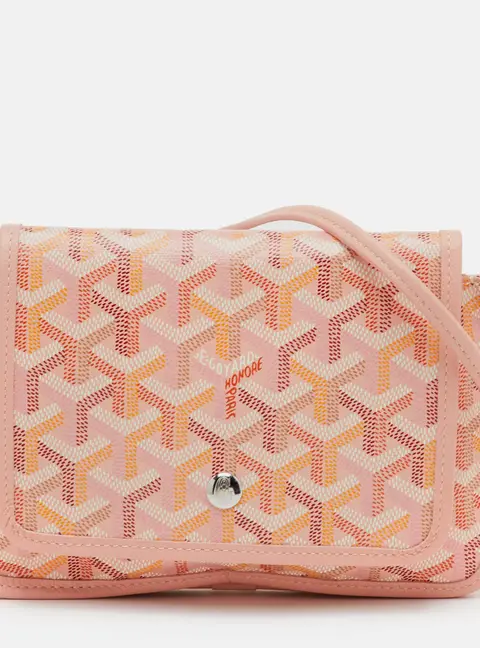Goyard Plumet Pink Goyardine Coated Canvas and Leather Pocket Wallet